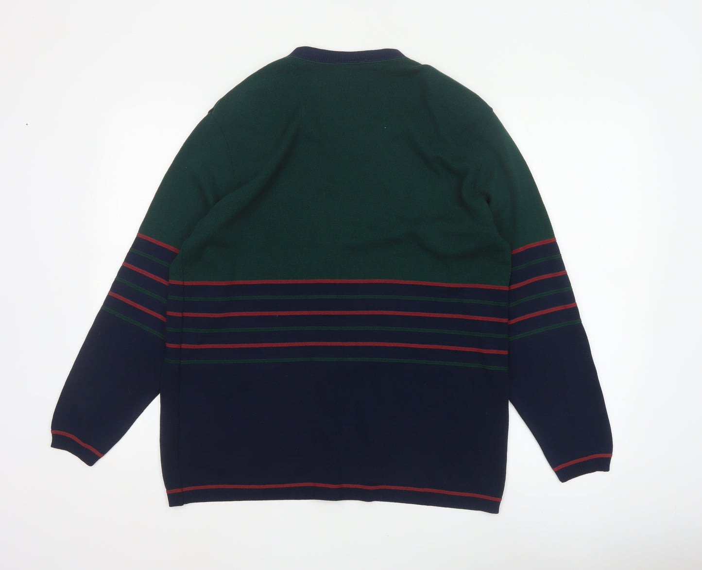 Company Collection Men’s Multicoloured L V-Neck Striped Acrylic Cardigan
