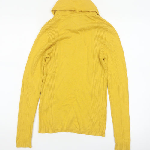 Création L Women Yellow Roll Neck Knit Jumper UK 10 Cotton Viscose