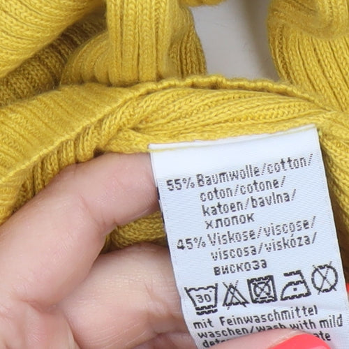 Création L Women Yellow Roll Neck Knit Jumper UK 10 Cotton Viscose