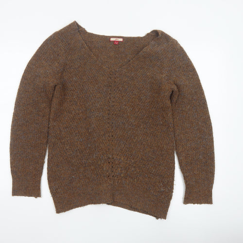 Joe Browns Women’s Brown Wool Blend V-Neck Jumper UK 12