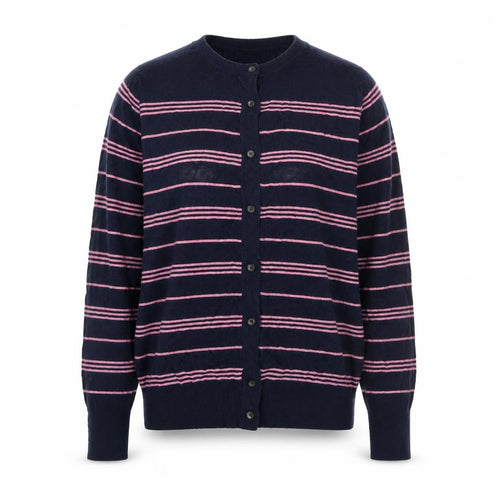 Marks and Spencer Women’s Blue Pink Striped Button Cardigan Size 14