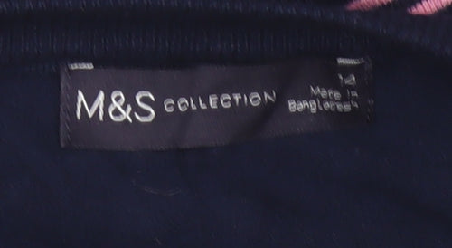 Marks and Spencer Women’s Blue Pink Striped Button Cardigan Size 14