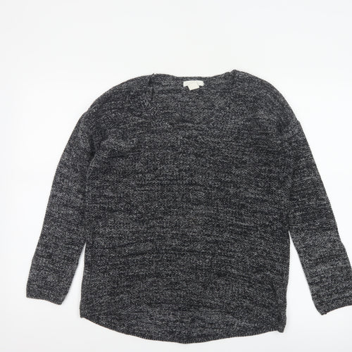 H&M Conscious Women Black Marl Open Knit Cardigan XS Long Sleeve