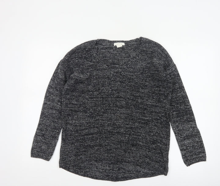 H&M Conscious Women Black Marl Open Knit Cardigan XS Long Sleeve
