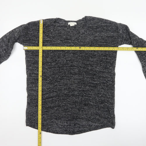 H&M Conscious Women Black Marl Open Knit Cardigan XS Long Sleeve