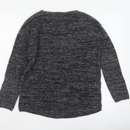 H&M Conscious Women Black Marl Open Knit Cardigan XS Long Sleeve