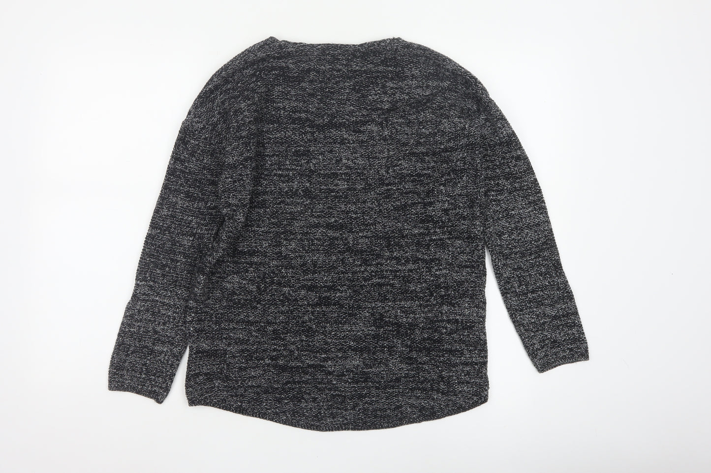 H&M Conscious Women Black Marl Open Knit Cardigan XS Long Sleeve