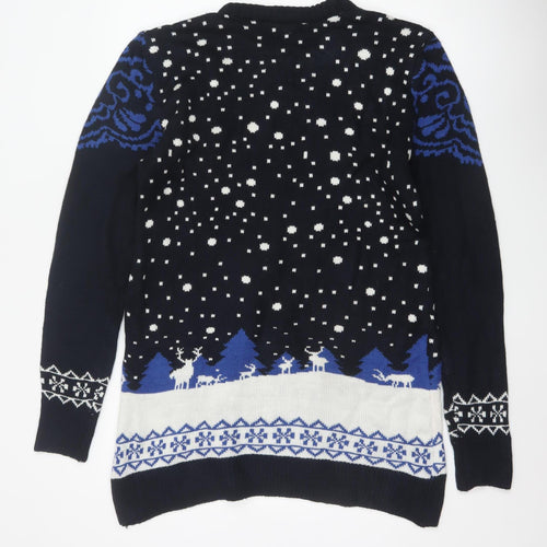 You Look Ugly Today Men's Black XL Christmas Reindeer Knit Pullover