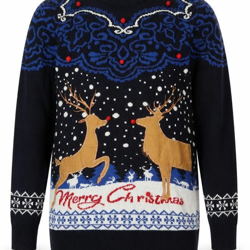 You Look Ugly Today Men's Black XL Christmas Reindeer Knit Pullover