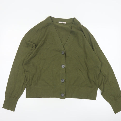 Tu Women’s Green Size 16 V-Neck Button Balloon Sleeve Cardigan