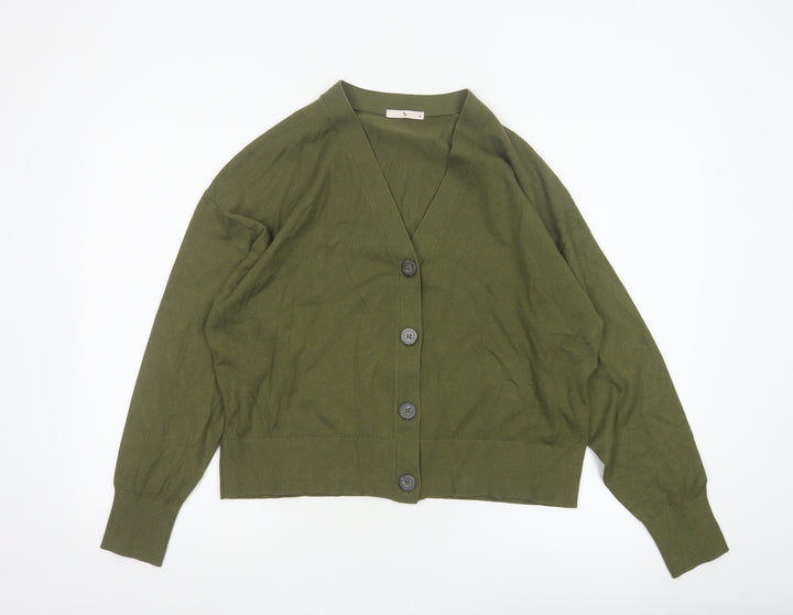 Tu Women’s Green Size 16 V-Neck Button Balloon Sleeve Cardigan
