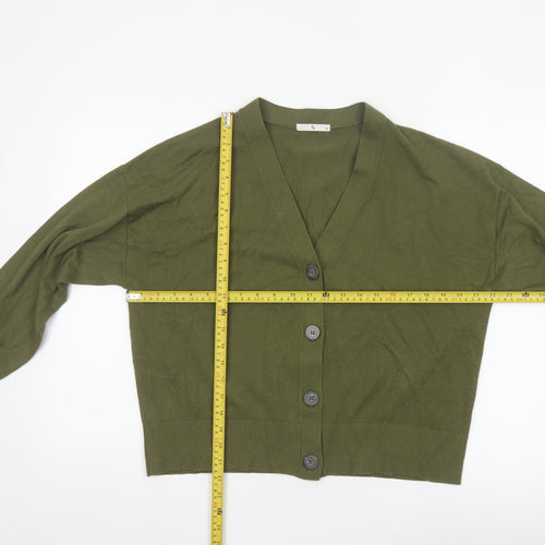 Tu Women’s Green Size 16 V-Neck Button Balloon Sleeve Cardigan