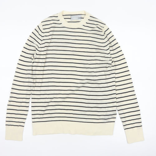 Marks and Spencer Women’s Ivory Stripe Merino Wool Pullover Jumper UK 12