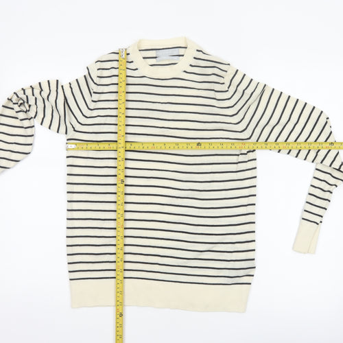 Marks and Spencer Women’s Ivory Stripe Merino Wool Pullover Jumper UK 12