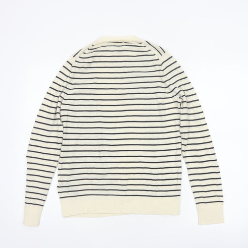 Marks and Spencer Women’s Ivory Stripe Merino Wool Pullover Jumper UK 12