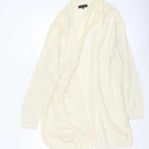 Knitwear by F&F Women Ivory UK 14 Open Knit Long Cardigan