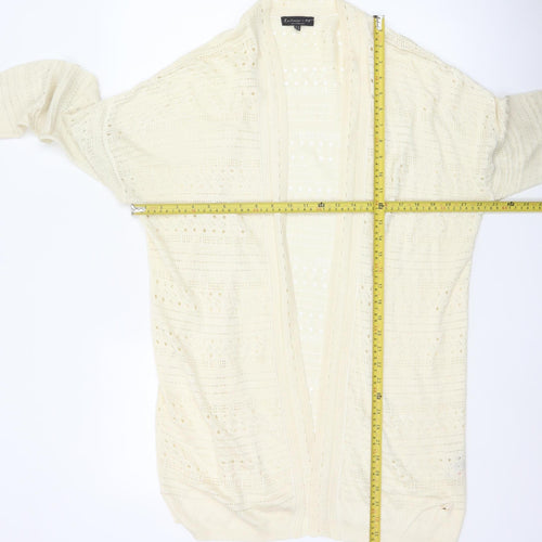 Knitwear by F&F Women Ivory UK 14 Open Knit Long Cardigan