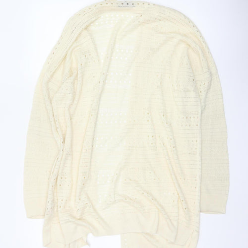 Knitwear by F&F Women Ivory UK 14 Open Knit Long Cardigan