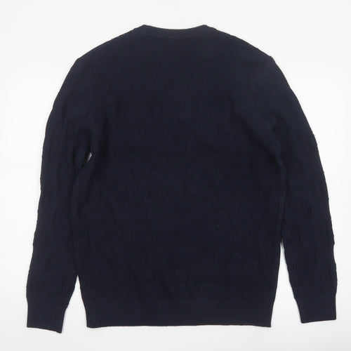 Tu Men’s Navy Blue M Cable Knit Crew Neck Pullover Jumper