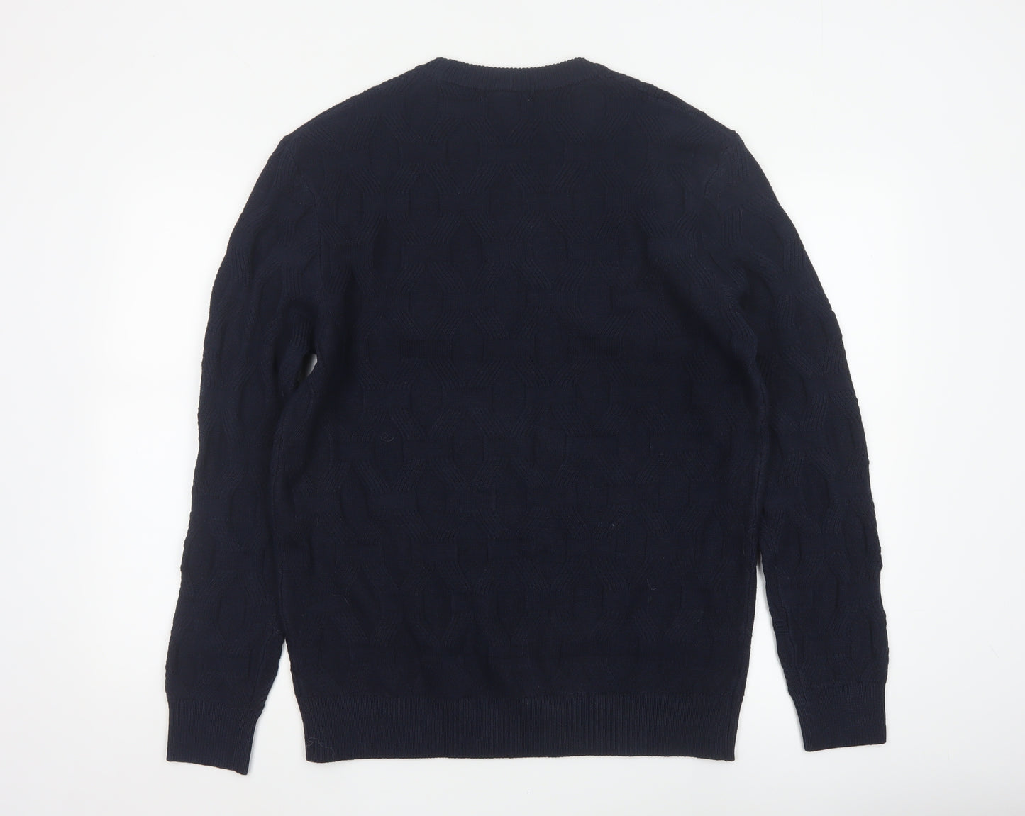 Tu Men’s Navy Blue M Cable Knit Crew Neck Pullover Jumper