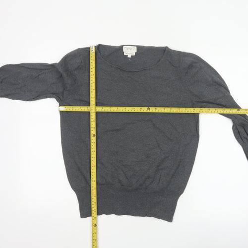 Next Women’s Grey Size 16 Modal Knit Scoop Neck Button Jumper