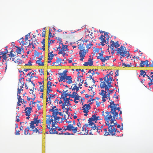 Honor Millburn Women's Multicoloured Size 20 Floral Jersey 3/4 Sleeve Top