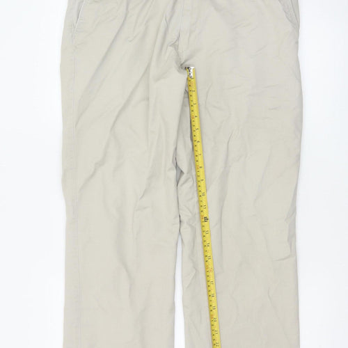 Marks Spencer Men's Beige 34W 31L Stormwear Cotton Chino Trousers