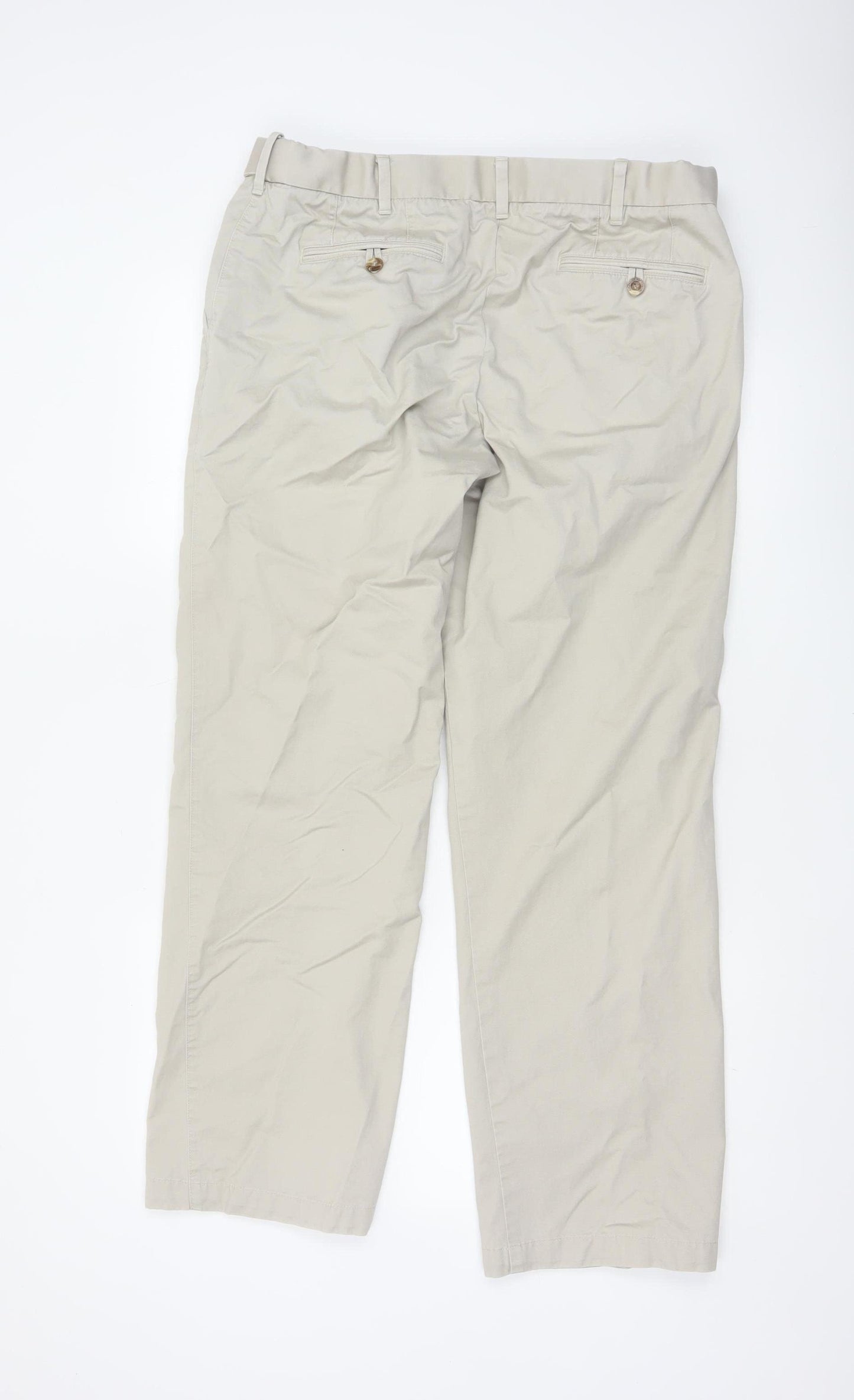 Marks Spencer Men's Beige 34W 31L Stormwear Cotton Chino Trousers
