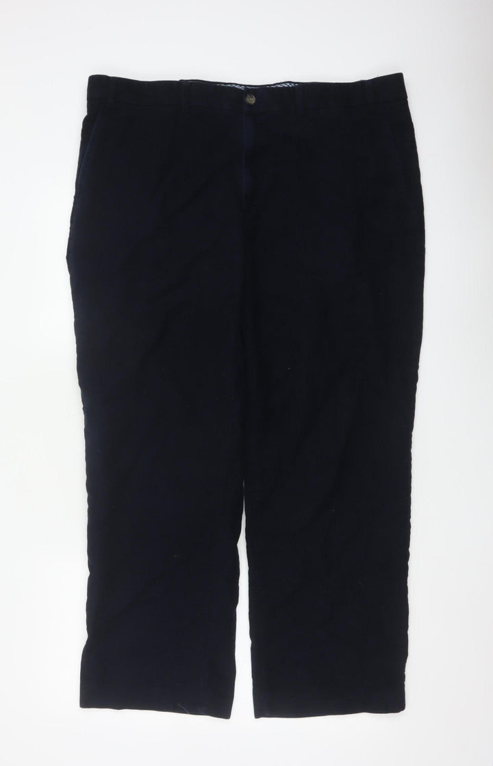 Maine New England Men’s Blue 42S Cotton Straight Chino Trousers