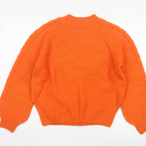 Next Women’s Orange XS Cable Knit Crew Neck Raglan Jumper