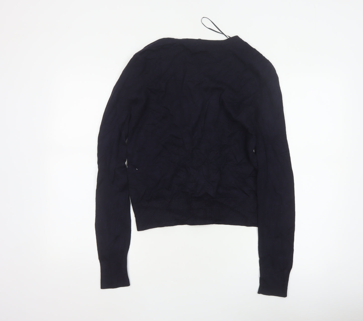 Basic Women’s Blue Size 8 V-Neck Button Knit Cardigan