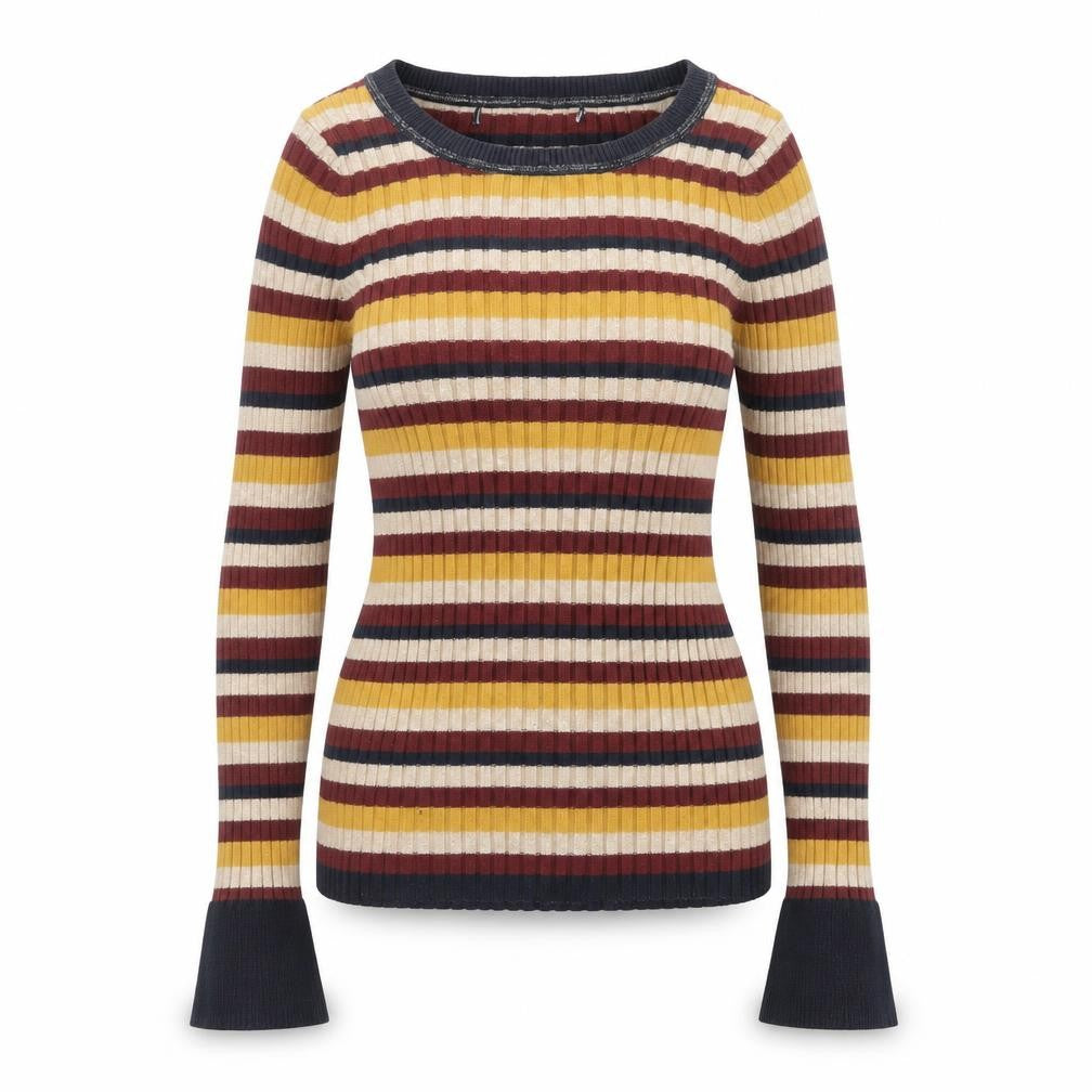 Next Women’s Multicoloured Striped Glitter Rib Knit Jumper UK 10