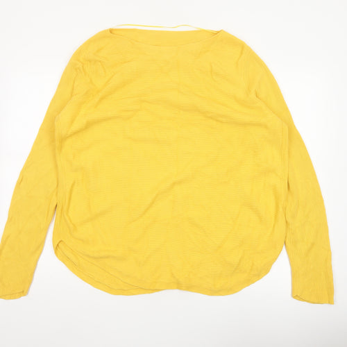 John Lewis & Partners Women Yellow Size 18 Cotton Knit Pullover Jumper