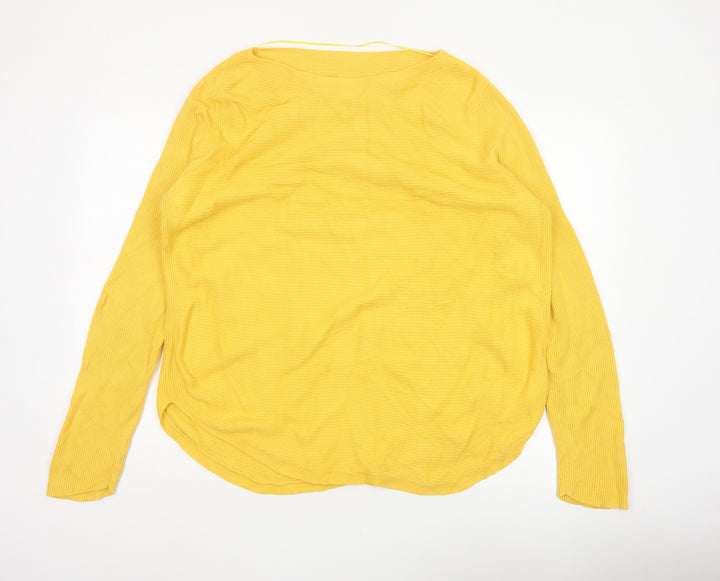 John Lewis & Partners Women Yellow Size 18 Cotton Knit Pullover Jumper
