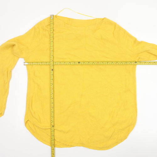 John Lewis & Partners Women Yellow Size 18 Cotton Knit Pullover Jumper