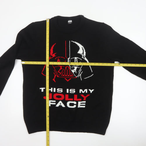George Men’s Black L Star Wars Jolly Face Graphic Knit Jumper