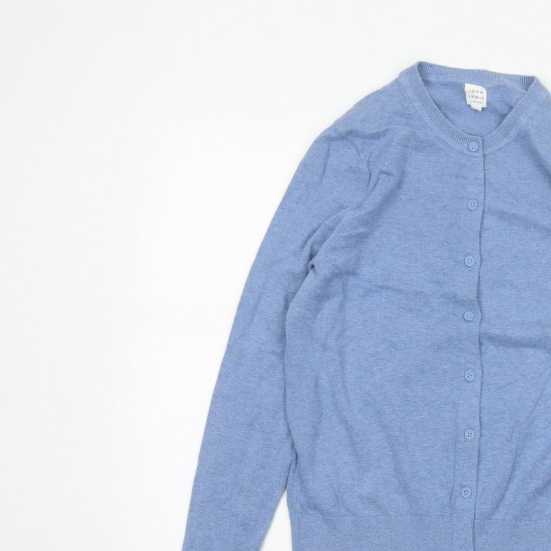John Lewis Women’s Blue Size 8 Crew Neck Button Cardigan