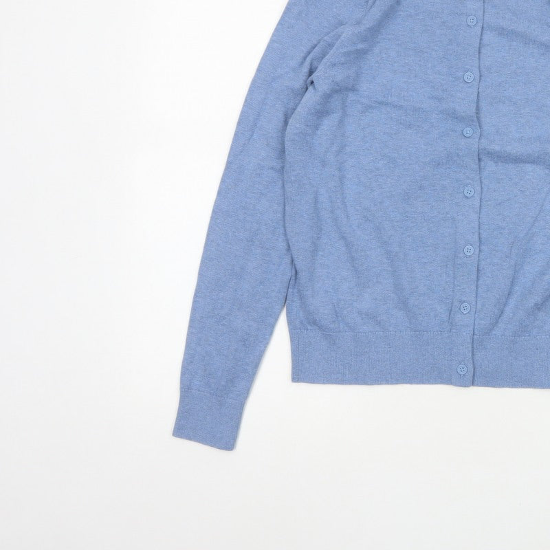 John Lewis Women’s Blue Size 8 Crew Neck Button Cardigan