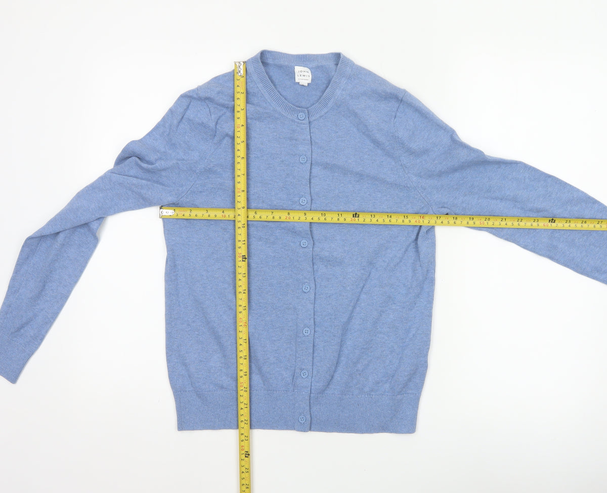 John Lewis Women’s Blue Size 8 Crew Neck Button Cardigan