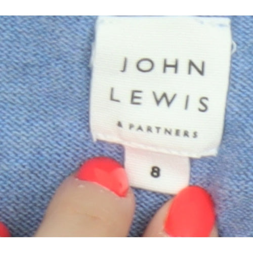 John Lewis Women’s Blue Size 8 Crew Neck Button Cardigan