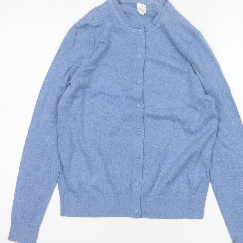 John Lewis Women’s Blue Size 8 Crew Neck Button Cardigan