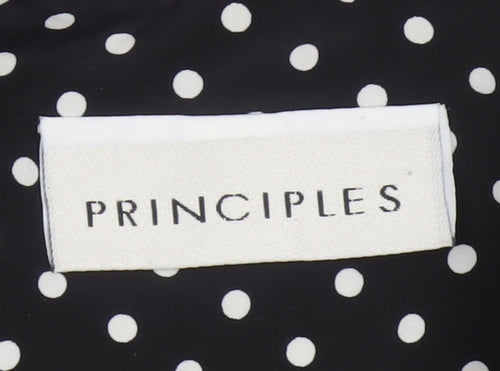 Principles Women Black White Polka Dot Button Playsuit UK 16