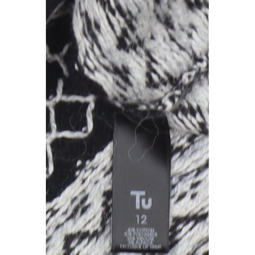 Tu Women’s Black Size 12 Fair Isle Sequin Button Cardigan