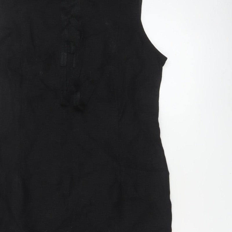 Sticky Fingers Women Black UK 14 Sleeveless Knee Length Sheath Dress