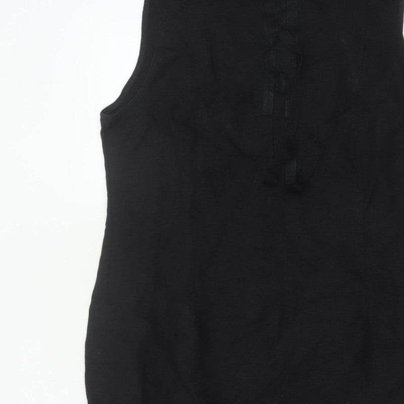Sticky Fingers Women Black UK 14 Sleeveless Knee Length Sheath Dress