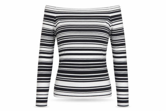 Dorothy Perkins Women Navy White Striped Boat Neck Jumper UK 14