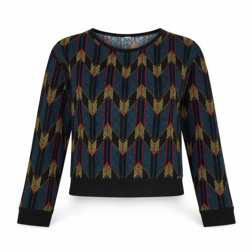 H&M Divided Women’s Multicoloured XS Cropped Geometric Jersey Sweatshirt