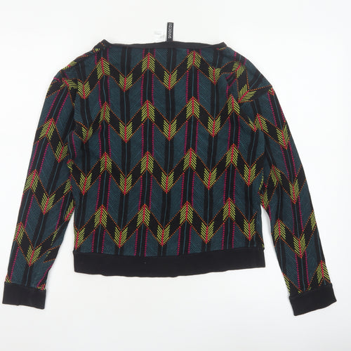 H&M Divided Women’s Multicoloured XS Cropped Geometric Jersey Sweatshirt