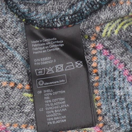 H&M Divided Women’s Multicoloured XS Cropped Geometric Jersey Sweatshirt