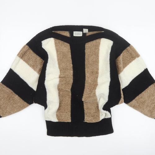 Cristina's Women Multicoloured Striped V-Neck Pullover Jumper M